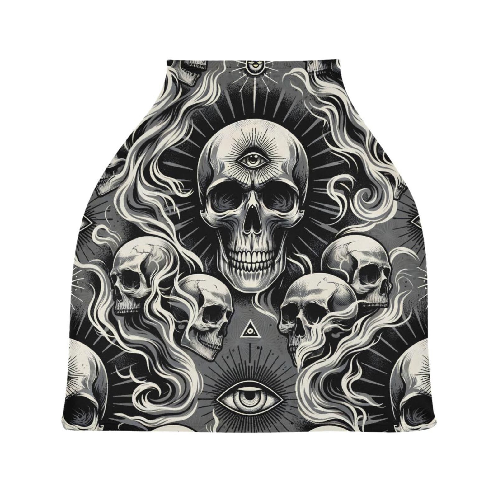 Nesatuwa Baby Car Seat Cover Abstract Skulls Tile Breastfeeding Covers Stretchy Breathable Multi-Use Cover Carseat Canopy for Girls and Boys
