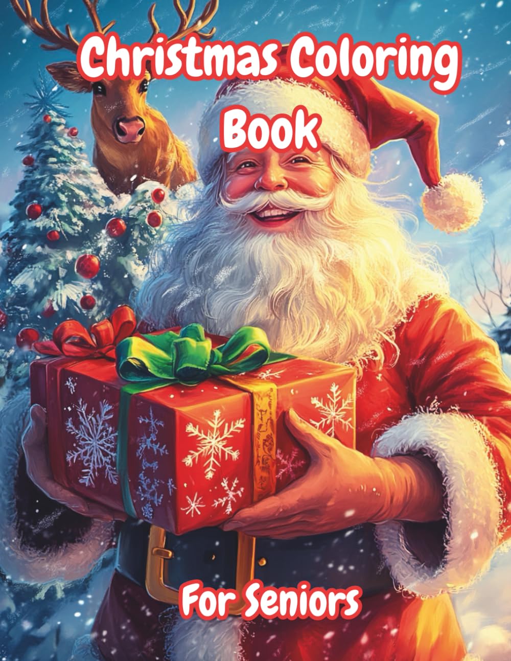 Christmas Coloring Book For Seniors: Easy Christmas Coloring Book: Simple Designs: for Adults and Seniors.
