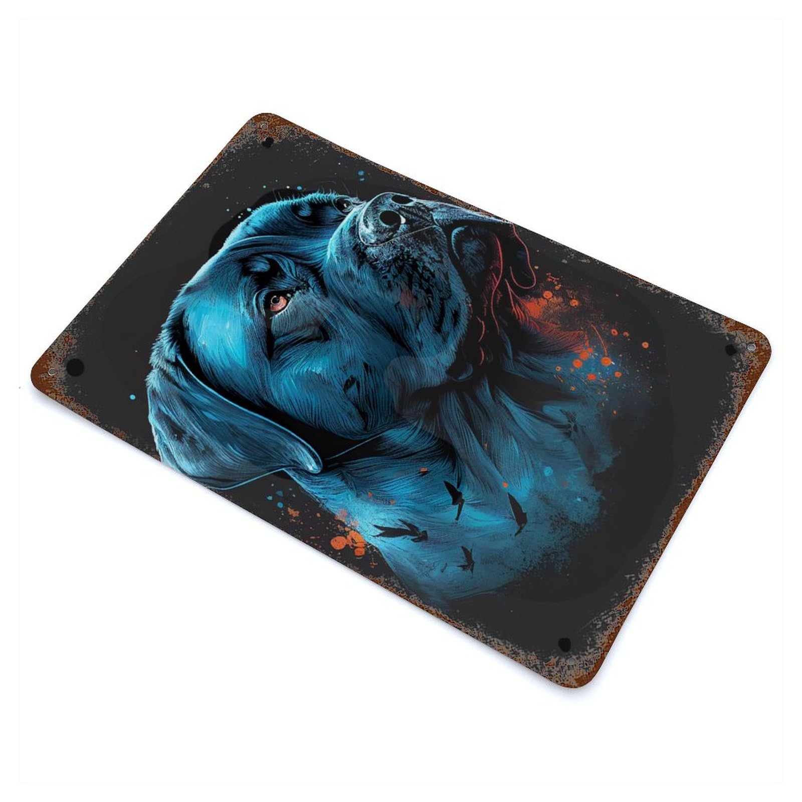 Cane Corso Colorful Dog 11.8"x7.9" Retro Metal Sign, Industrial Home Decor for Office, Studio And Wall Decor