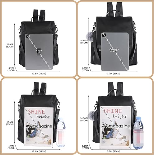 Miniatura 3 de CHERUTY - Mochila para mujer, de nailon, antirrobo, a la moda, casual, ligera, para viajes, bolso de hombro