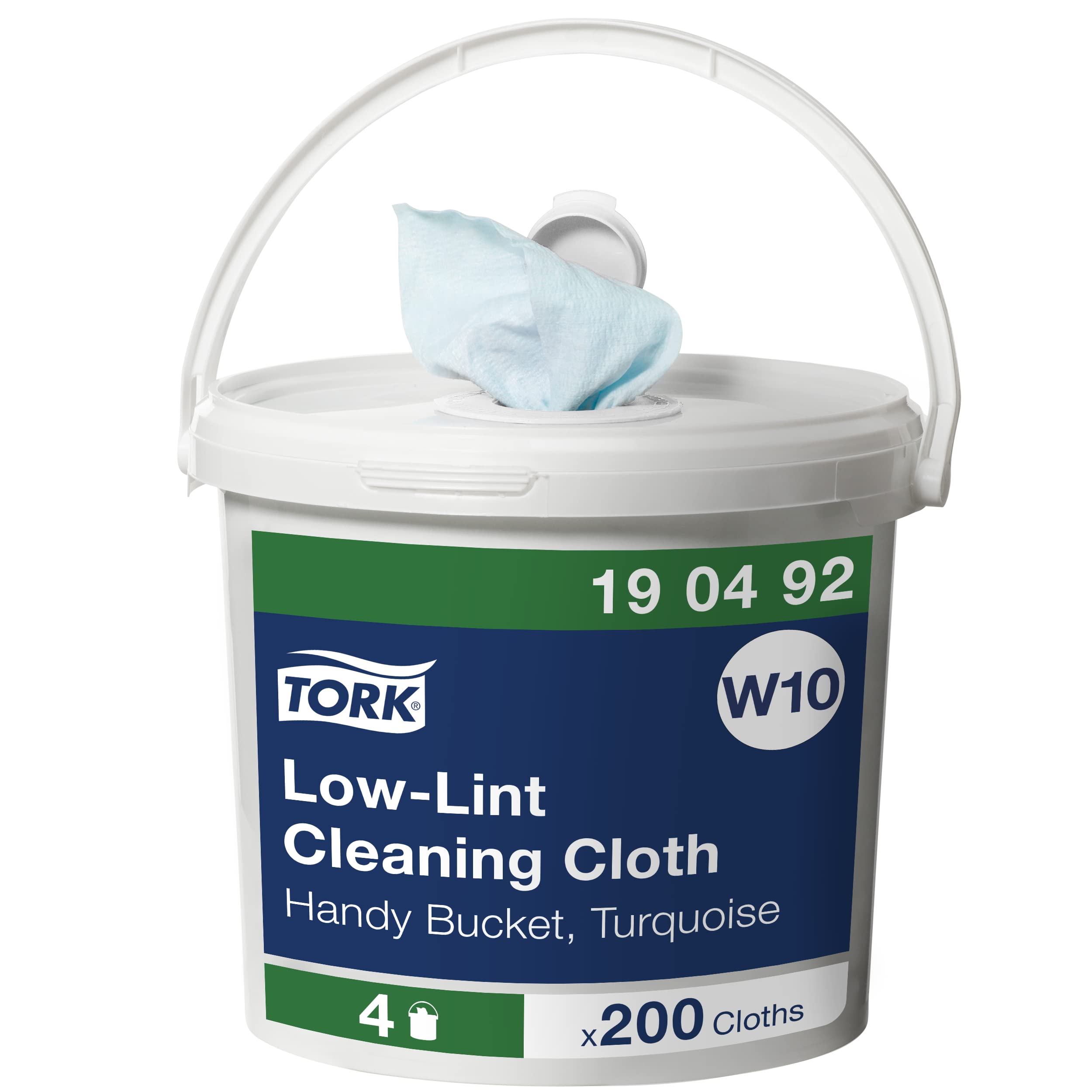 Tork Seau portable de Chiffons de Nettoyage non pelucheux turquoise W10, 1 pli, 1 rouleau x 60m, 190492, Pièces