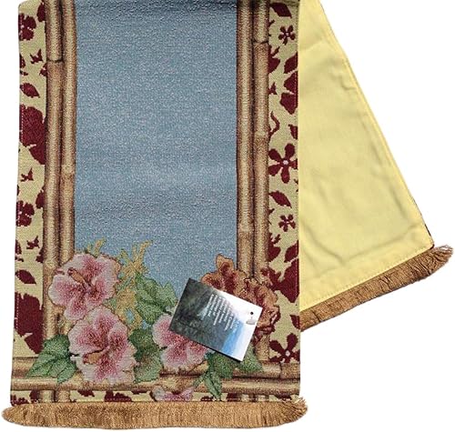 Manual de Luau Hula Tropical Hibiscus tapiz tela con forro flecos caminos tluh3613x 365 Multi