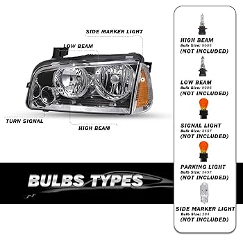 SOCKIR 4Pcs Headlight Assembly Compatible with 2006-2010