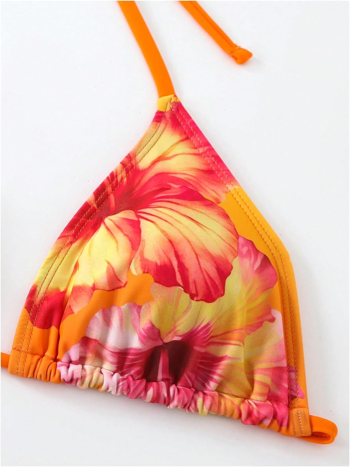 SOLY HUX Women's Bathing Suits 3 Piece Swimsuits Floral Halter High Cut Bikini Set with Mesh Coverup Wrap Skirts - Image 4