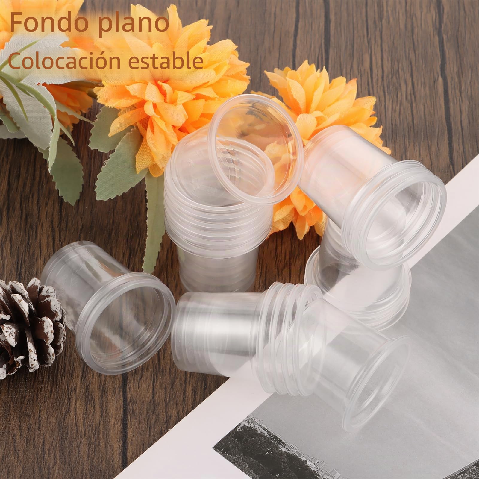 Vasos reutilizables de plástico (20 ml/2 cl, 1000 unidades), transparente