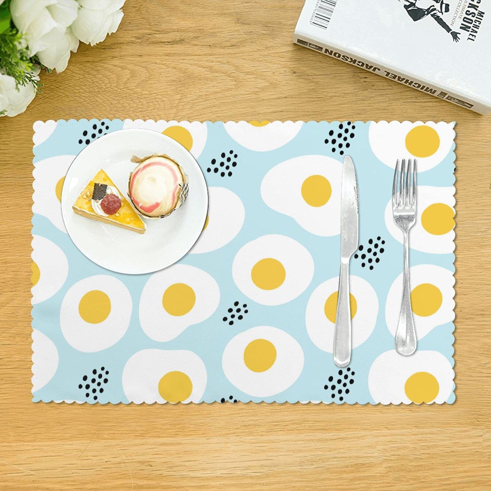 582 サークル ピンク ランチョンマット 25×35 北欧 水玉 ドット 柄 の