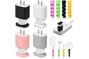 Silicone Charger Protector with Cord Wrap 4-Pack