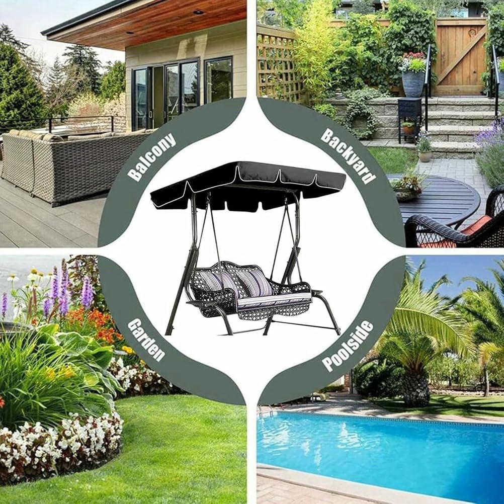 Telo di ricambio impermeabile per amaca da giardino 2-3 posti, copertura antipolvere 249 x 185 x 18 cm durevole resistente alle intemperie facile da installare