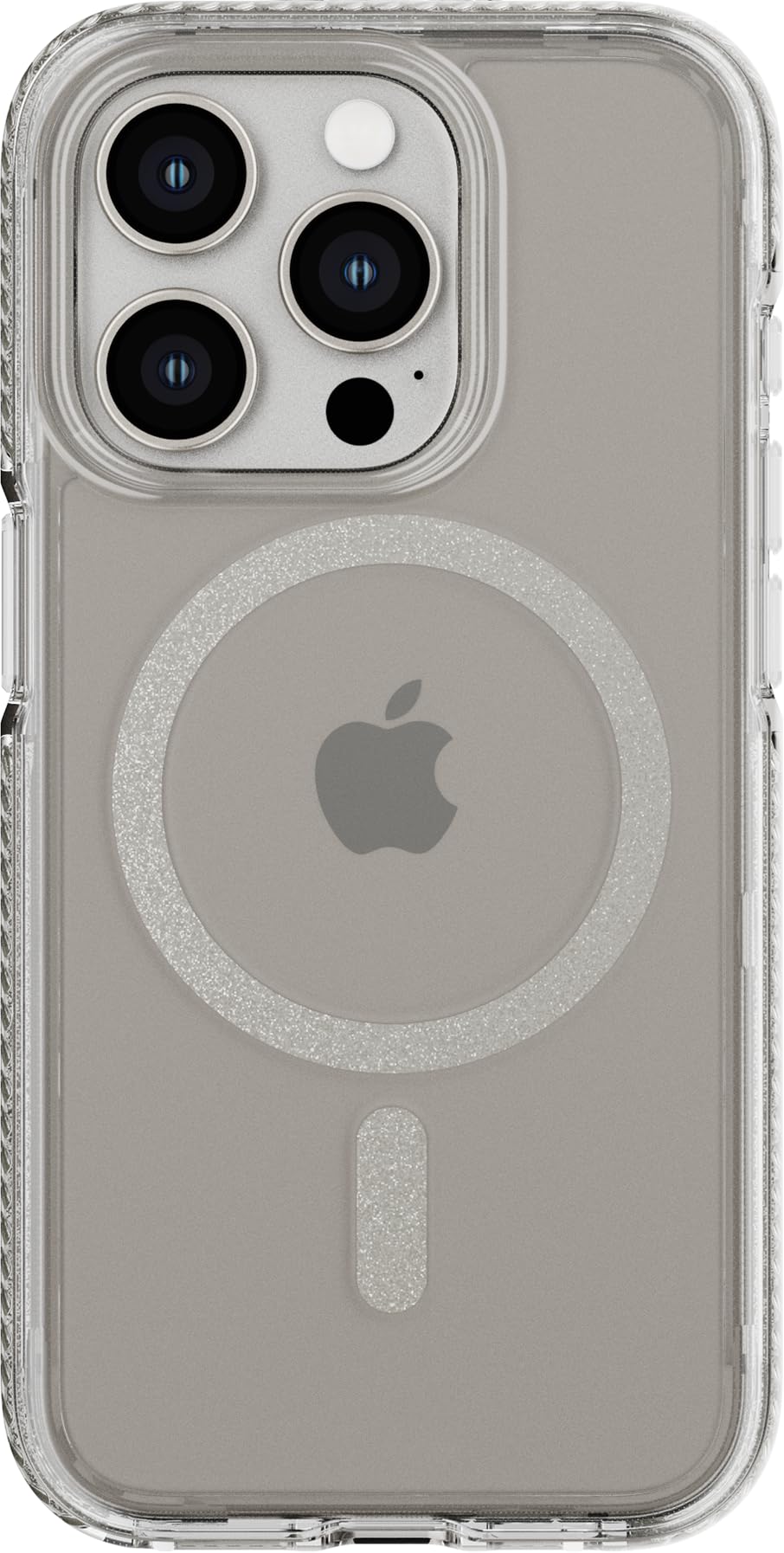 tech21 Evo Crystal - Custodia protettiva per iPhone 15 Pro, compatibile con MagSafe, in titanio naturale