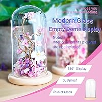 Vista 2 de Ivolador Campana de exhibición de vidrio de 7 x 4 pulgadas con base de madera maciza de gran tamaño para decoración de oficina y hogar