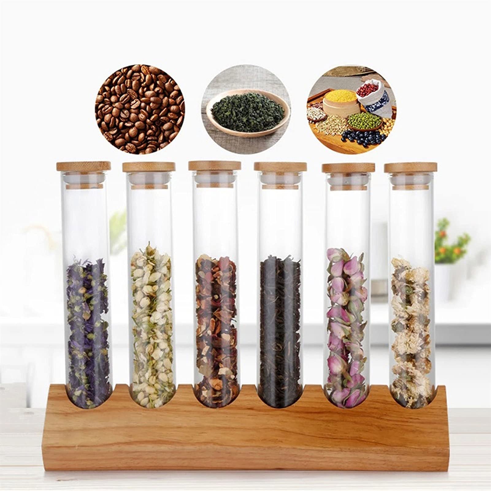 TOMYEUS Kaffeedose Glaskaffeebohnen Blume Tee Speicher Gläsern Glas Lagerdekorative Ornamente Kaffeedose (Size : D)