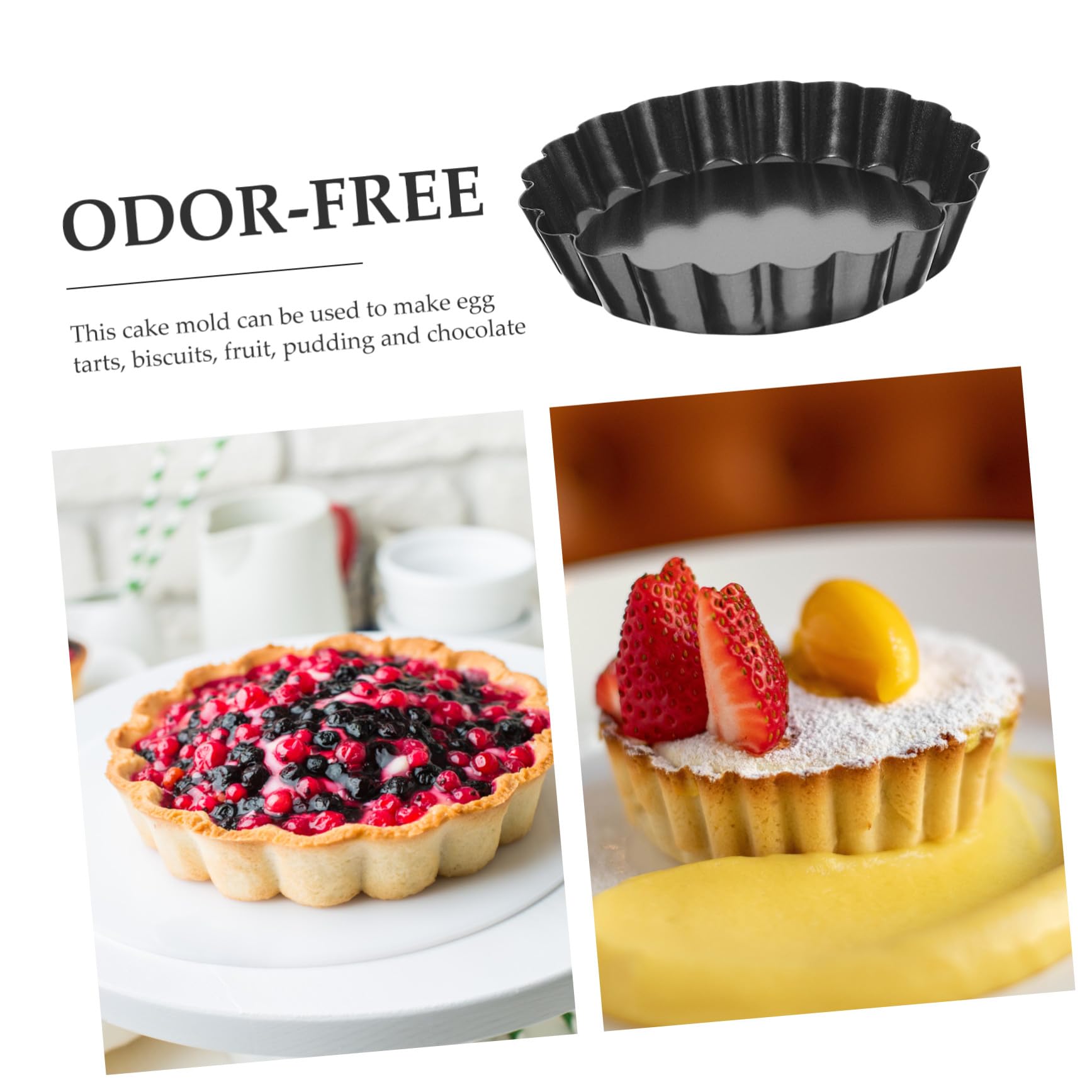 VALICLUD 8pièces Moules à Tartelettes Rondes Antiadhésifs à Fond Amovible pour Mini-gâteaux et Tartes