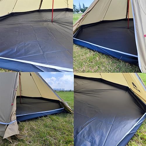 Miniatura 3 de Vilemoon Huellas octagonales para tienda de campaña caliente Tipi de 2 a 3 personas, altura 5.1 in, lona ligera impermeable para acampar