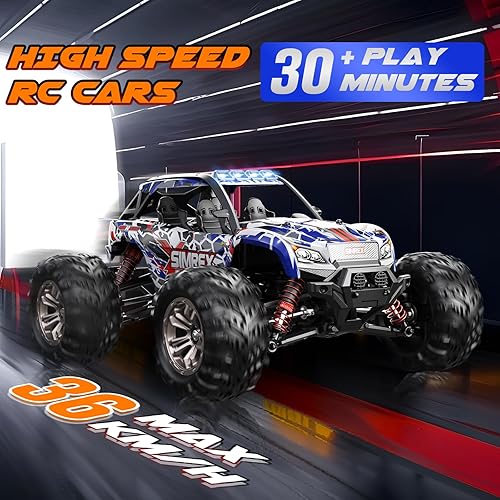 Miniatura 4 de SIMREX Coche RC Hobby a escala 116, camión RC 4WD de alta velocidad de 36 KPH, auto de control remoto de 2.4 GHz, vehículo eléctrico todo terreno,