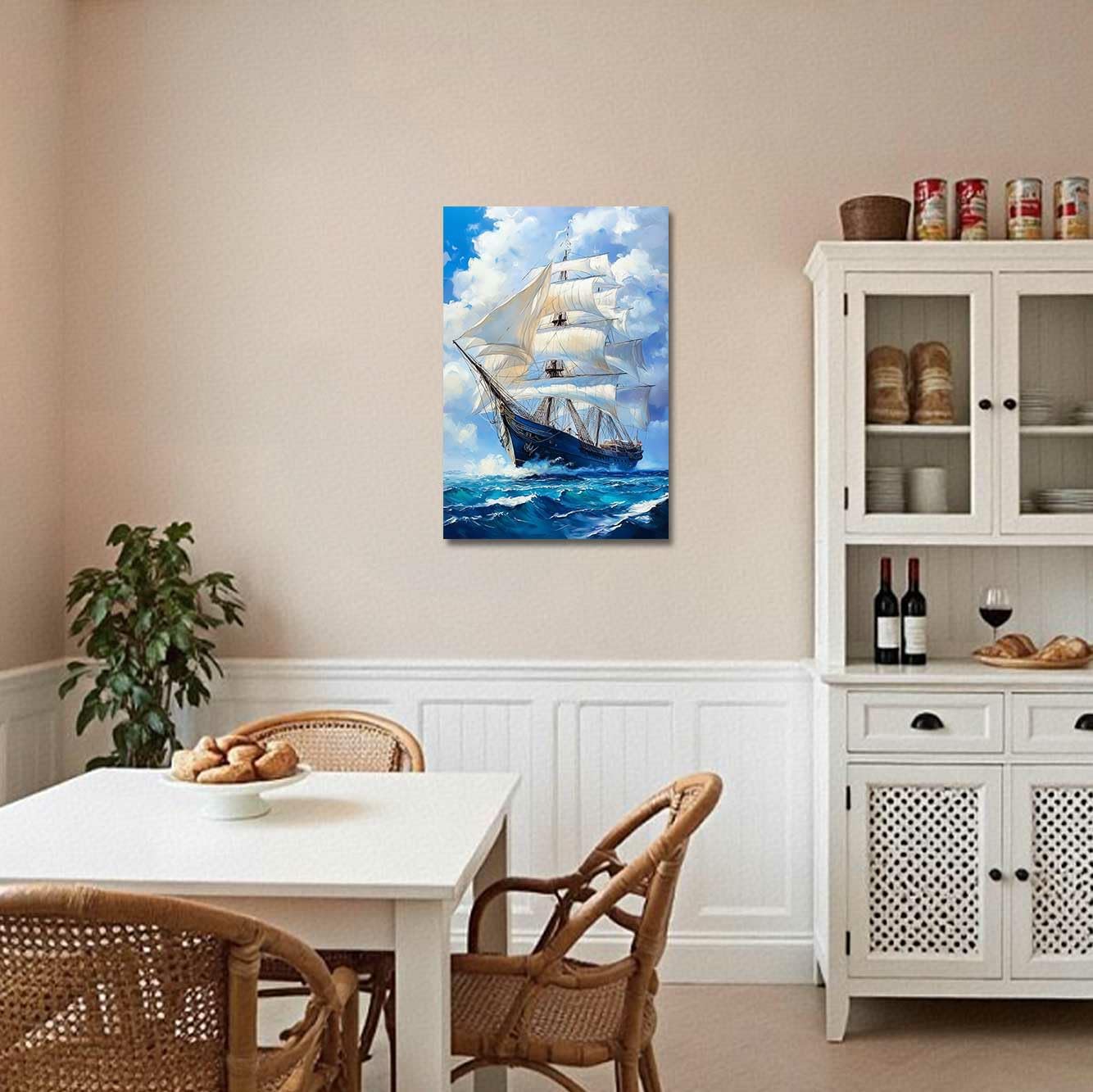 Amazon.co.jp: LZIMU 海賊船 キャンバス ウォールアート ヴィンテージ
