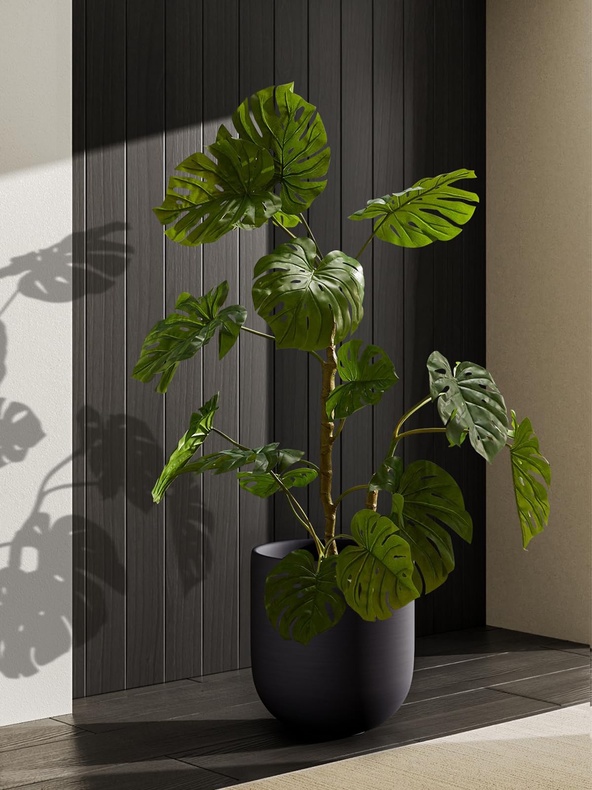 LE TAUCI Ceramiczna Doniczka 30 cm, Donica z Otworem Odpływowym i Gumowym Korkiem, Nowoczesny Cylindryczny Design, do Domu, Patio i na Zewnątrz, Antracytowy Szary