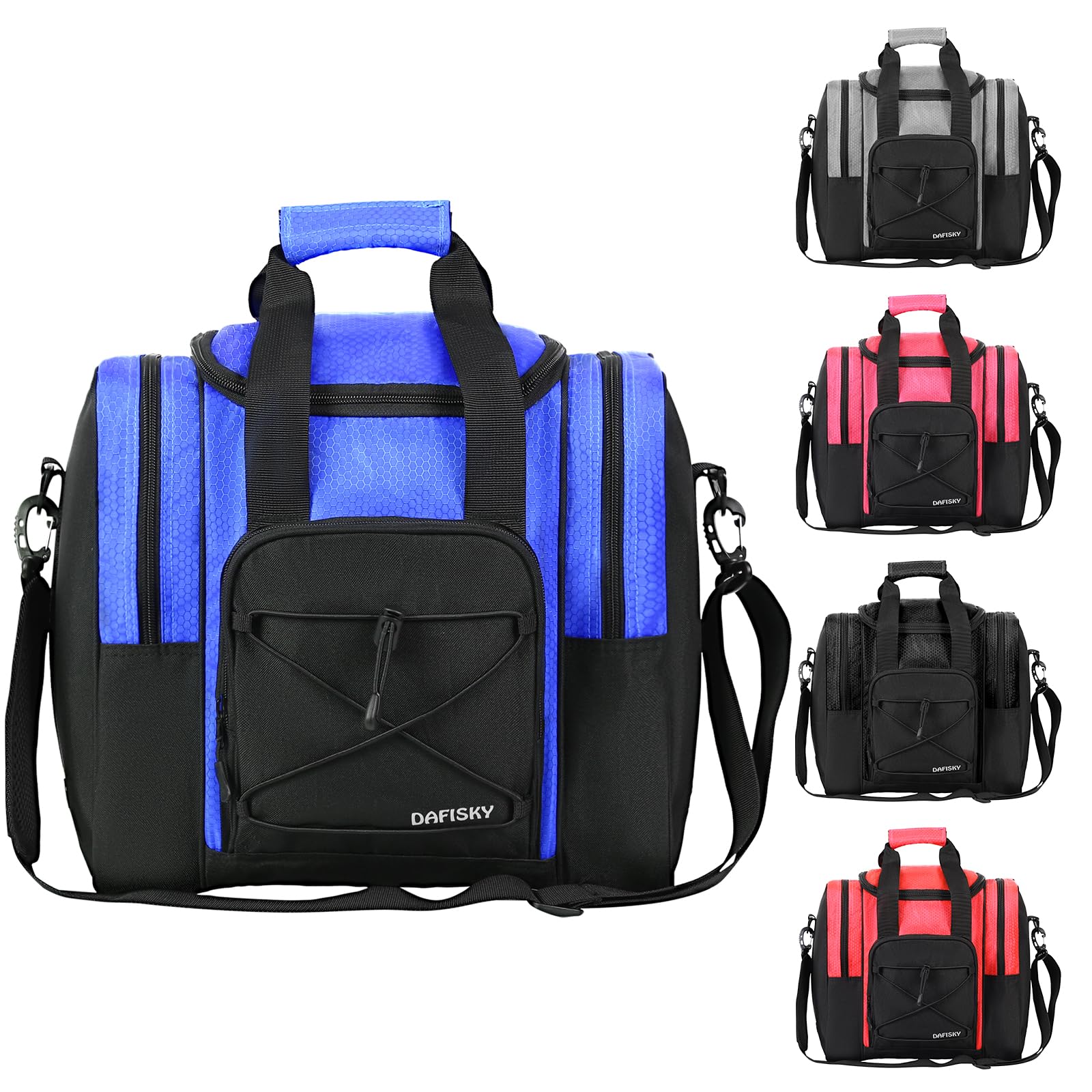 DAFISKY Sac fourre-tout pour boule de bowling avec support rembourré, 2 poches pour chaussures de bowling jusqu'à la taille 42 et accessoires (bleu)