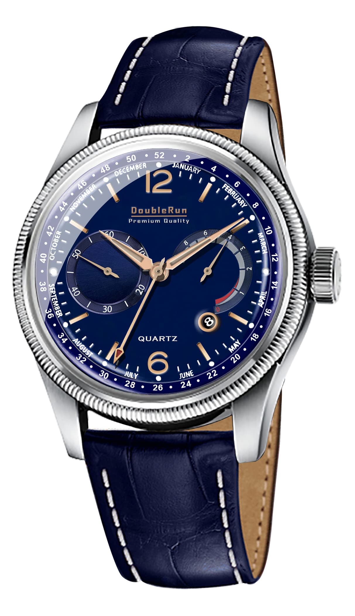 Doublerun DD4_8023 3D Glass Date Function Dial Analog Watch - for Men (Blue) (B0B3QXDN7L) Amazon Price History, Amazon Price Tracker