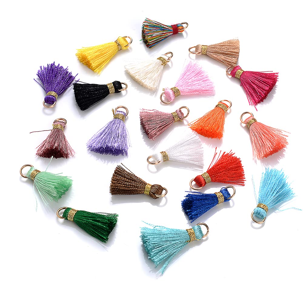Lot De 100 Mini Pompons Multicolores 30 Mm – Petits Glands En Soie Pour Bricolage, Bijoux, Boucles D’Oreilles, Porte-Clés Et Décorations