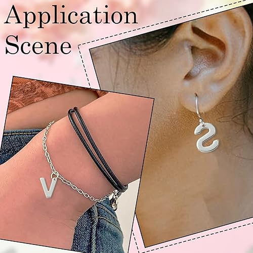 Miniatura 8 de DanLingJewelry 150  200 dijes de letras aleatorias de acero inoxidable 304 mezclados del alfabeto A-Z, surtidos para fabricación de joyas y bricolaje