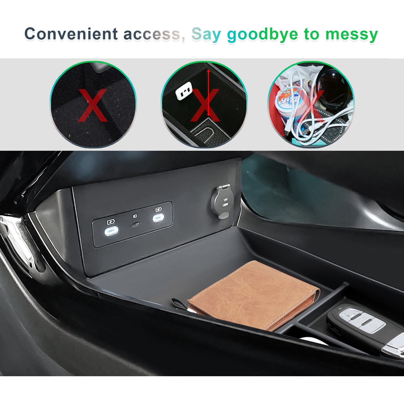 GAFAT Compatibile con BYD Seal U DM-i EV 2024 2025 2026 Contenitore Portaoggetti per Console Centrale, Seal U DMi 2025 Organizer Sotto Console Centrale, Gomma Morbida TPE, Accessori Seal U DM-i 2025