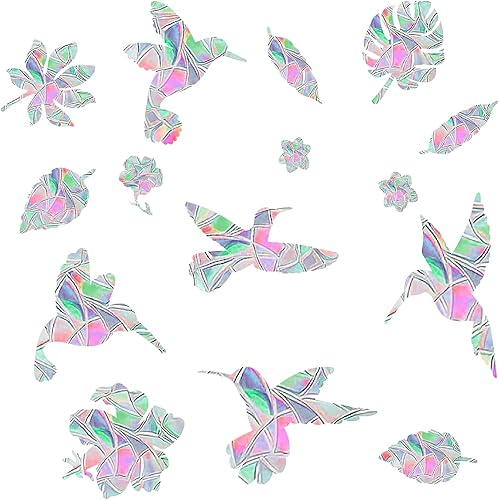 60 calcomanías anticolisión para ventanas, para pájaros, arco iris, ventana, prevención de huelgas, calcomanías de prisma, calcomanías de adherencia