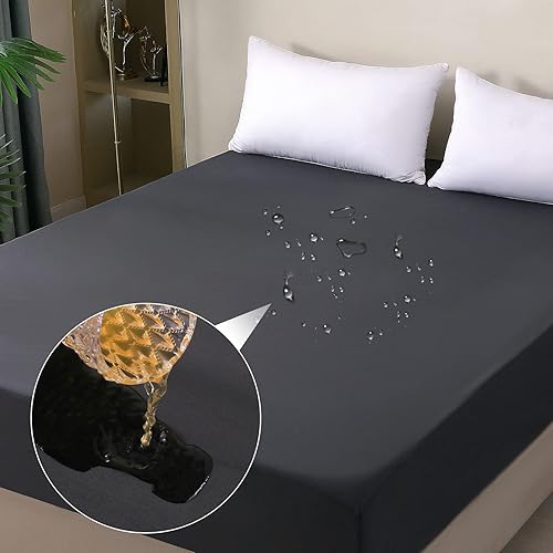 Protector de colchón tamaño individual, impermeable, transpirable, con bolsillo profundo que se adapta a hasta 18 pulgadas, funda de cama silenciosa