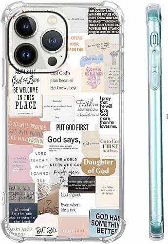 Miniatura 40 de Cubierta de Teléfono con Versículos de la Biblia y Citas Cristianas de Jesús en Collage, Funda Protectora Suave de TPU de Moda para iPhone 16 Pro,