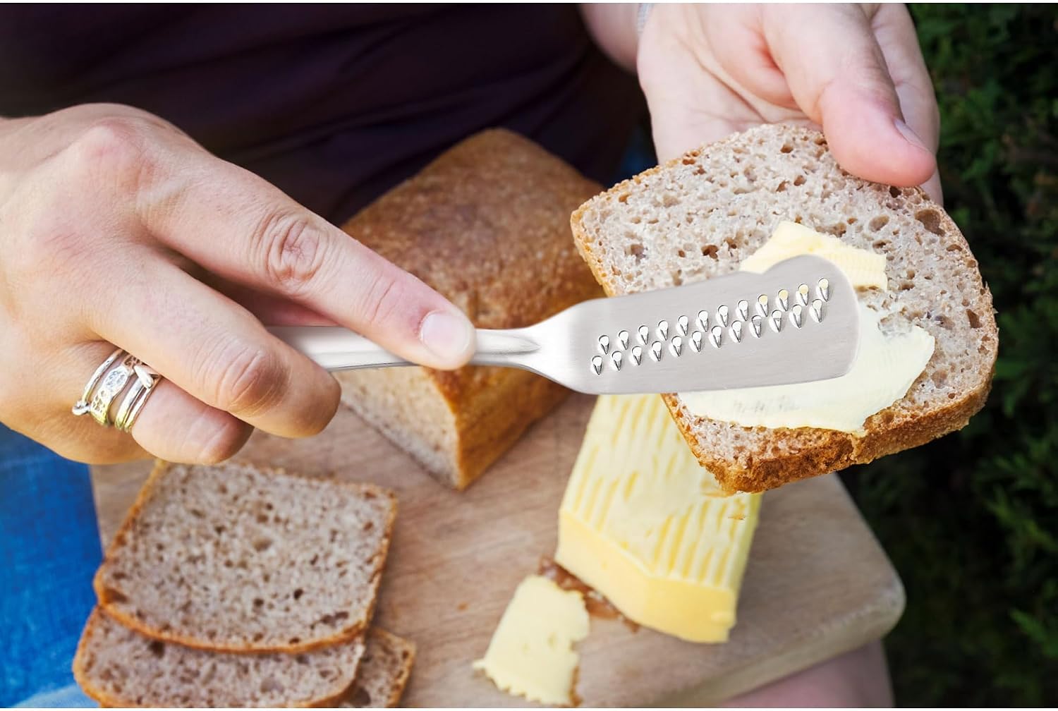 HIC Kitchen Better Butter Spreader, Stainless Steel, Curls Cold Hard Butter For Easy Spreading