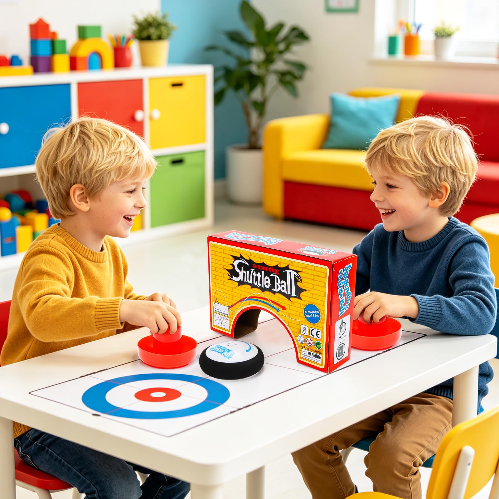 Air Hockey Hover Puck, mini gra stołowa z 2 krążkami i rakietami, przenośny zestaw do gry w hokeja z unoszącymi się krążkami, gra stołowa dla dorosłych