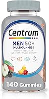Centrum MultiGummies for Men 50+ Multivitamin Gummies - Vitamin D3, E, B6, B12, Biotin - Assorted Fruit, 140 Ct
