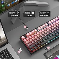 Vista 2 de MageGee LIGHT87 Teclado cremoso inalámbrico, estructura de junta, retroiluminación RGB, 2.4GUSB-CBT5.0 Teclado mecánico intercambiable en caliente