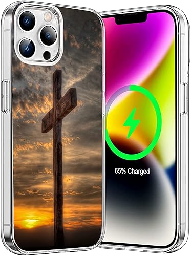 Miniatura 5 de Funda compatible con iPhone 14 Pro  Funda de teléfono retro Dusk Christian Cross funda delgada y suave TPU a prueba de golpes