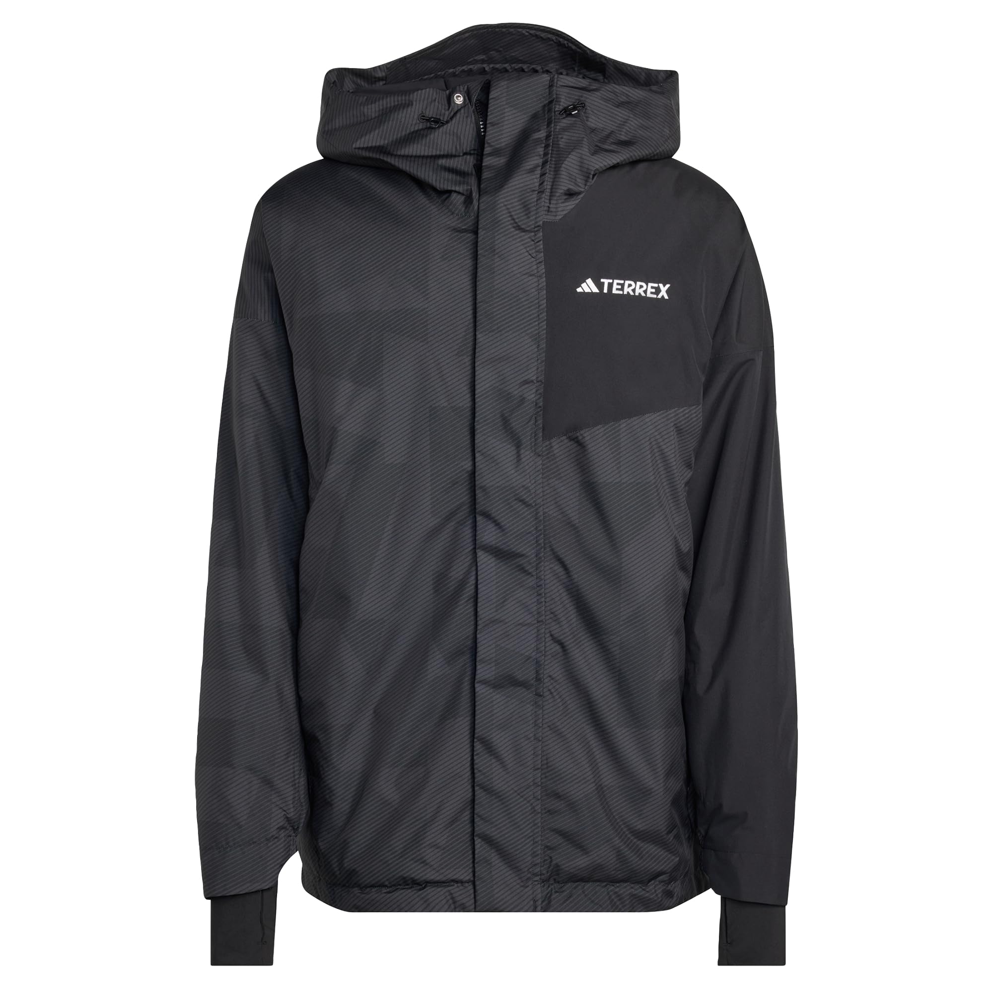 adidas Men's TERREX MULTI 2L RAIN.RDY INSULATED RAIN JACKET, Black/Carbon, M