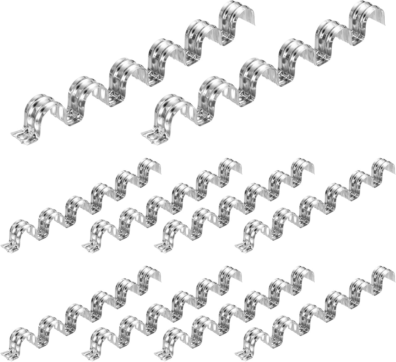 MECCANIXITY 10pcs Conduit Clamp 1 Inch 25mm, 6 Hole Stainless Steel Pipe Strap, Rigid Metal Conduit Hanger for Pipe Fixing, Tube Wire Installation