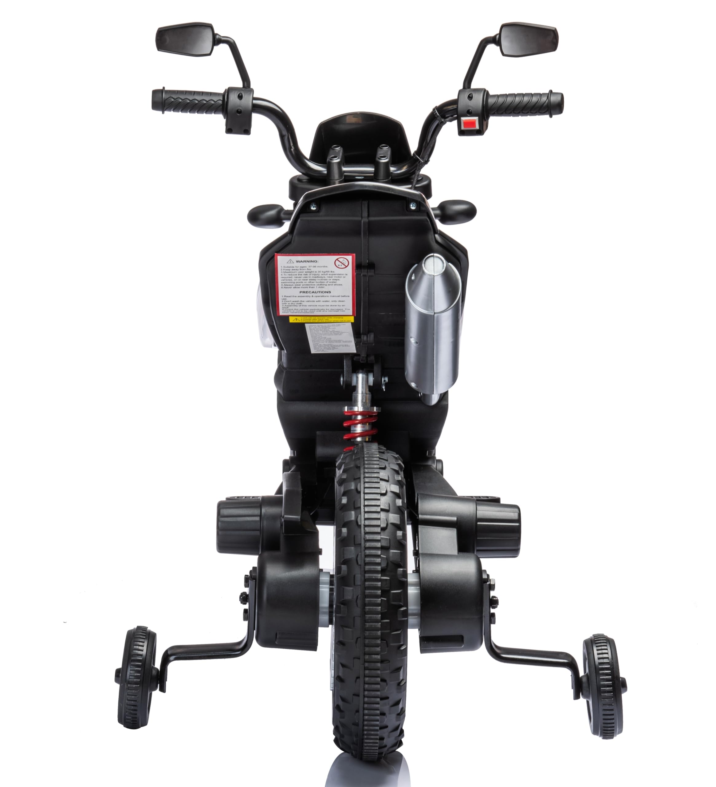 Moto Elettrica per bambini 12V Super Cross Aprilia RX125 con licenza ufficiale Moto da Cross con Ruote in Gomma Sedile in pelle Doppio Motore con Rotelle Luci e Suoni integrati (Rosso)