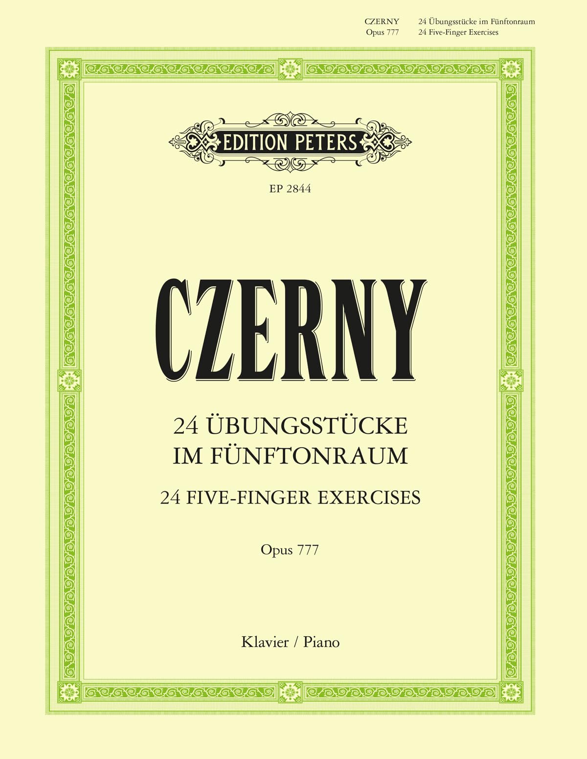 Czerny: 24 Five-Finger Exercises Op.777 (Piano Solo) (EP2844) (Edition Peters)
