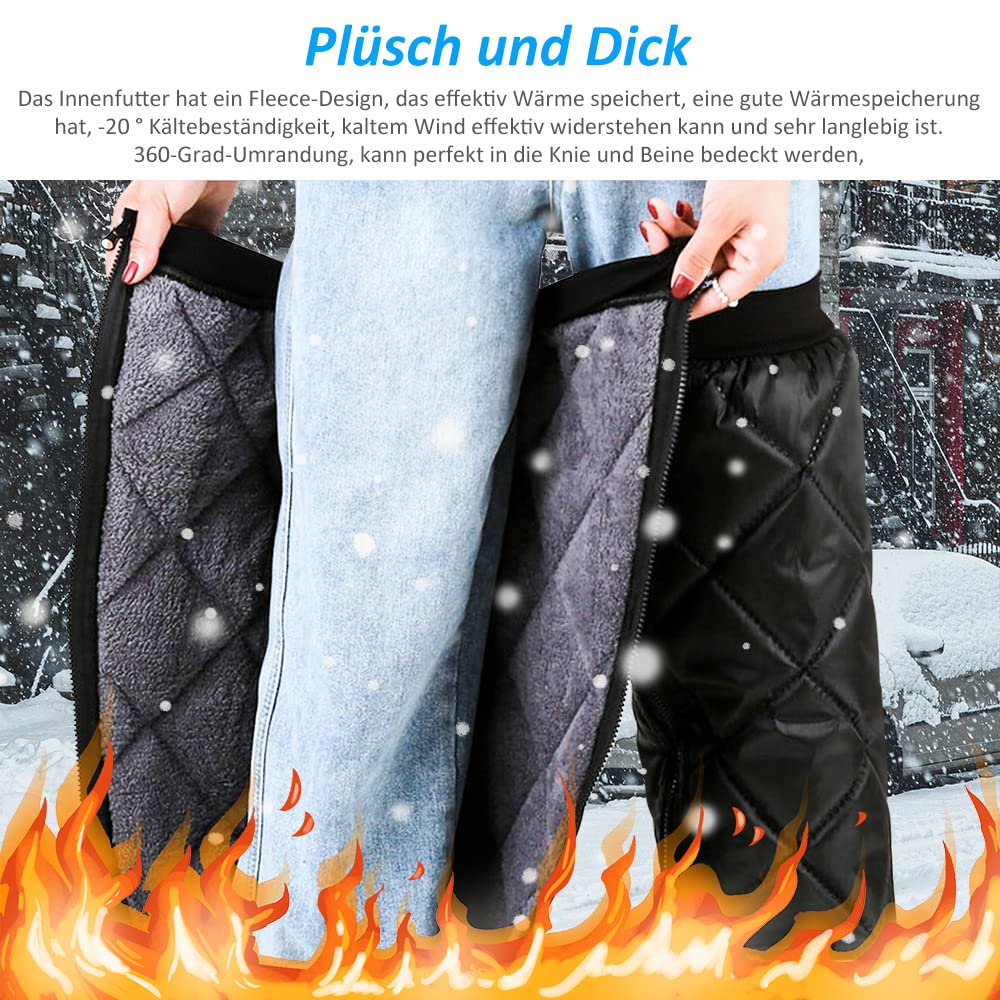Calentadores de pierna para ciclismo, para invierno, para moto, para bicicleta, resistente al agua, cortavientos, calentadores de piernas, para exteriores, para hombre y mujer, Negro , Talla
