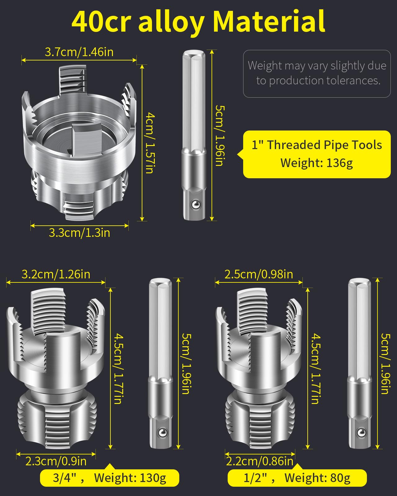 3-Piece PVC Pipe Threading Tool Kit -2 3-Piece PVC Pipe Threading Tool Kit -2