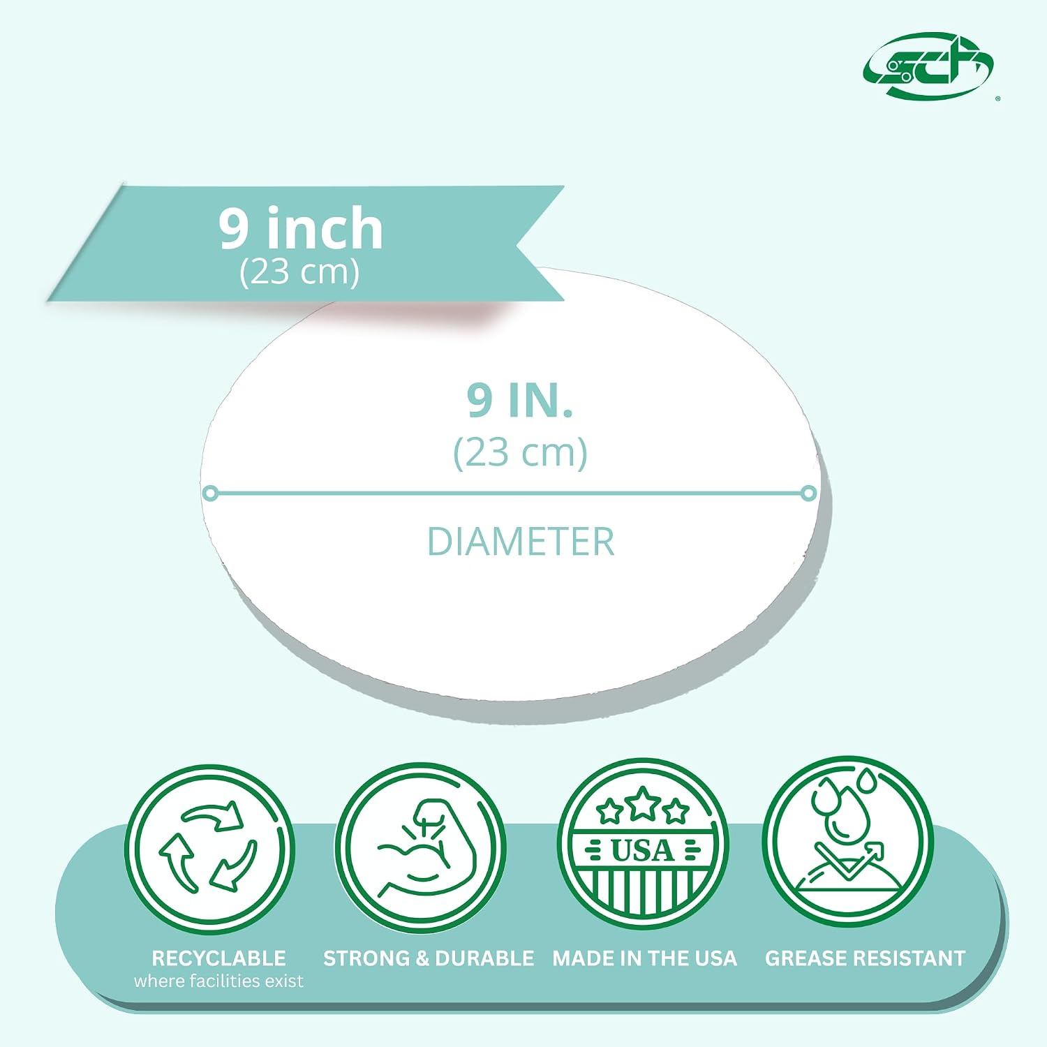 SCT Bright White Cake Circles, 9" Diameter , White, Paper, 100/Carton image 2