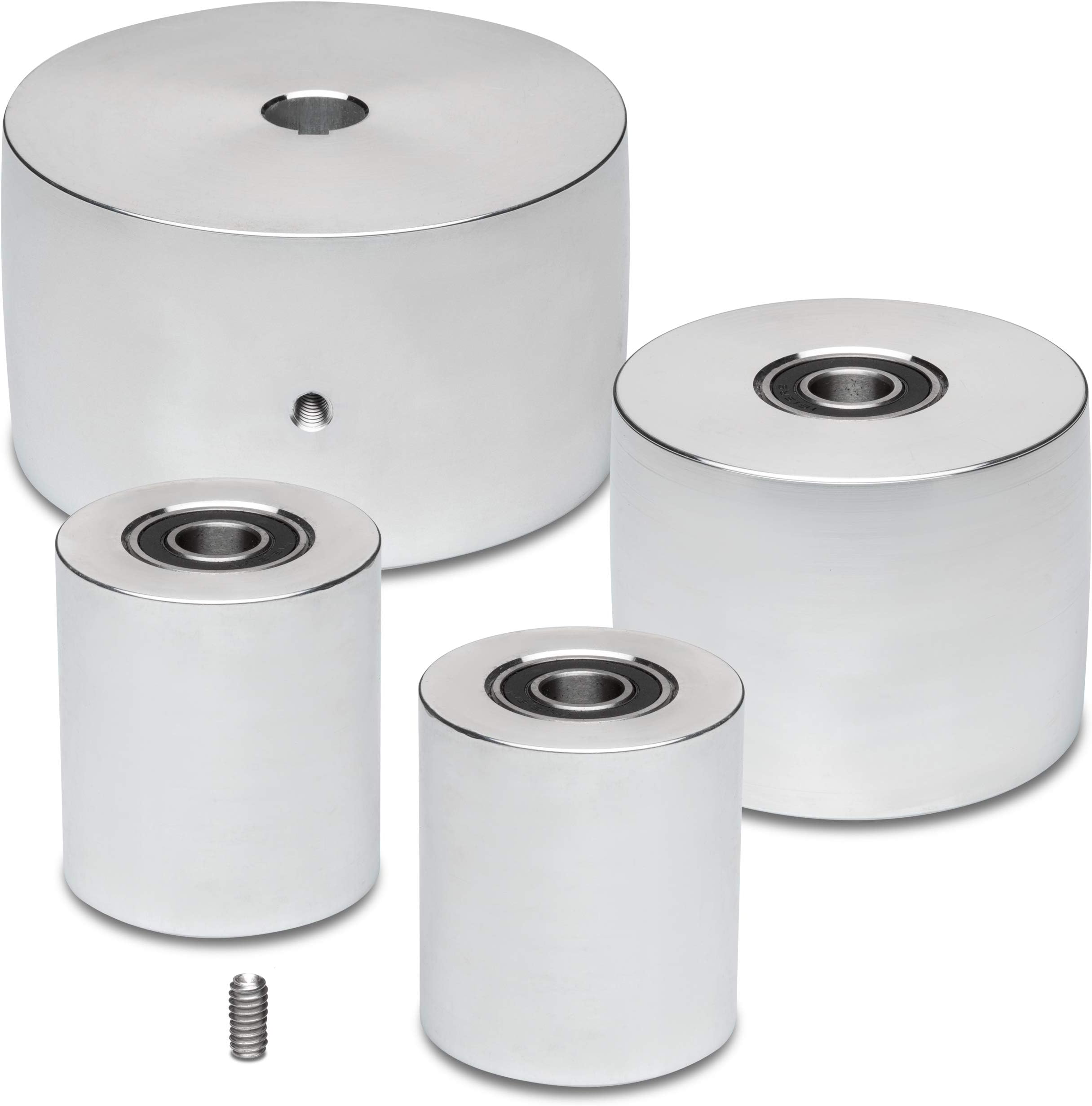 Belt Grinder Wheel Set Knife Grinder 2x72" 5/8 Bore (15,90MM) 4" Diameter Crowned Drive Wheel 6061 Aluminum