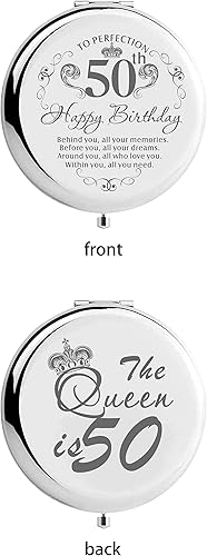 Miniatura 3 de 50 cumpleaños, regalos de cumpleaños 50 para mujeres, espejo de maquillaje de cumpleaños 50, decoraciones de cumpleaños 50 para mujer, regalos de