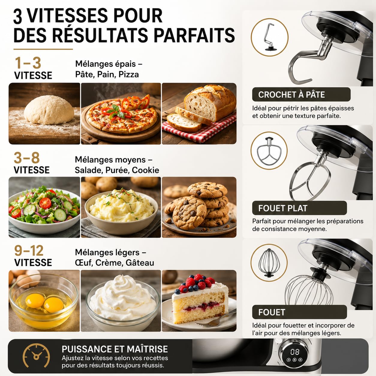 Royal Swiss ® Robot Pâtissier Professionnel 16L XXXXL 2800W, grande capacite - 12 Vitesses + Timer, Bol Inox, Ultra Puissant Pain, Pizza & Pâtisserie, patissier, Usage Intensi, Bol Inox Pâtissier