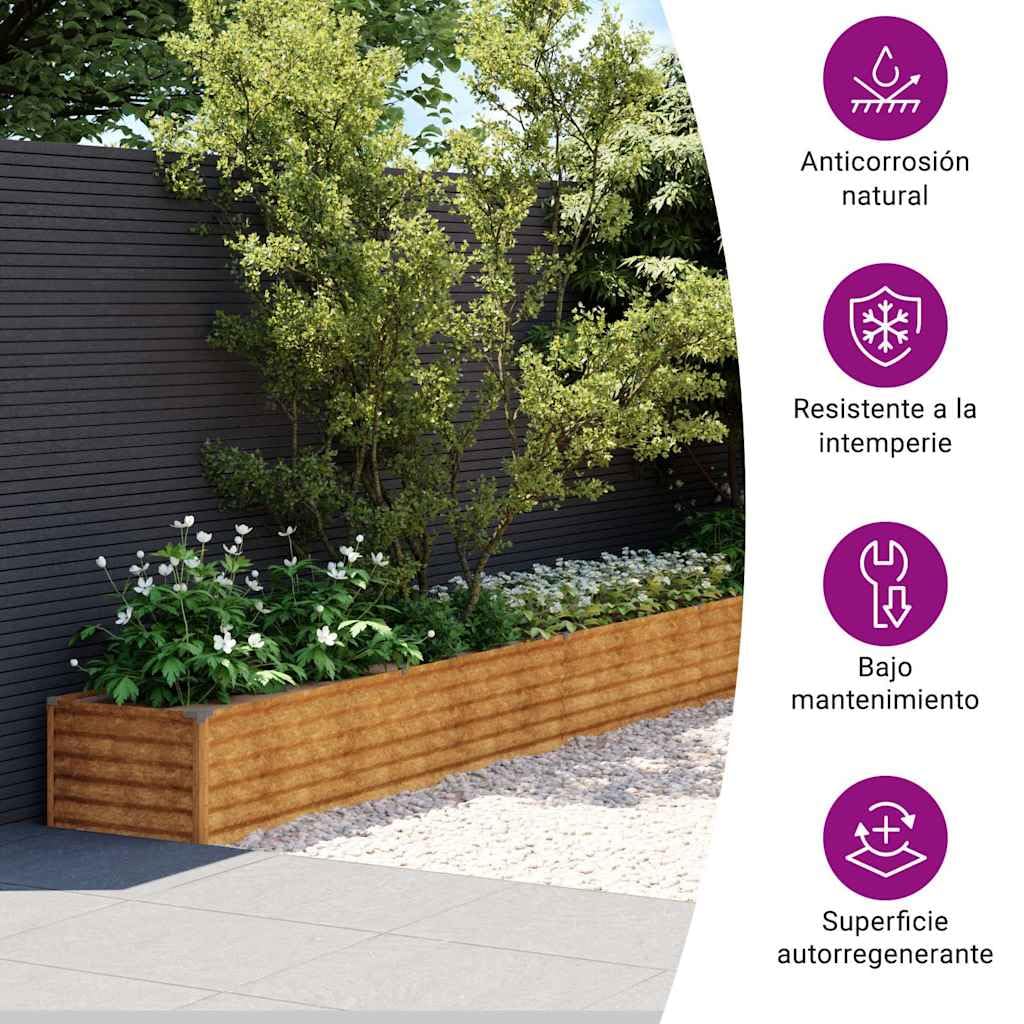 vidaXL Jardinera elevada 482x50x36 cm Acero corten