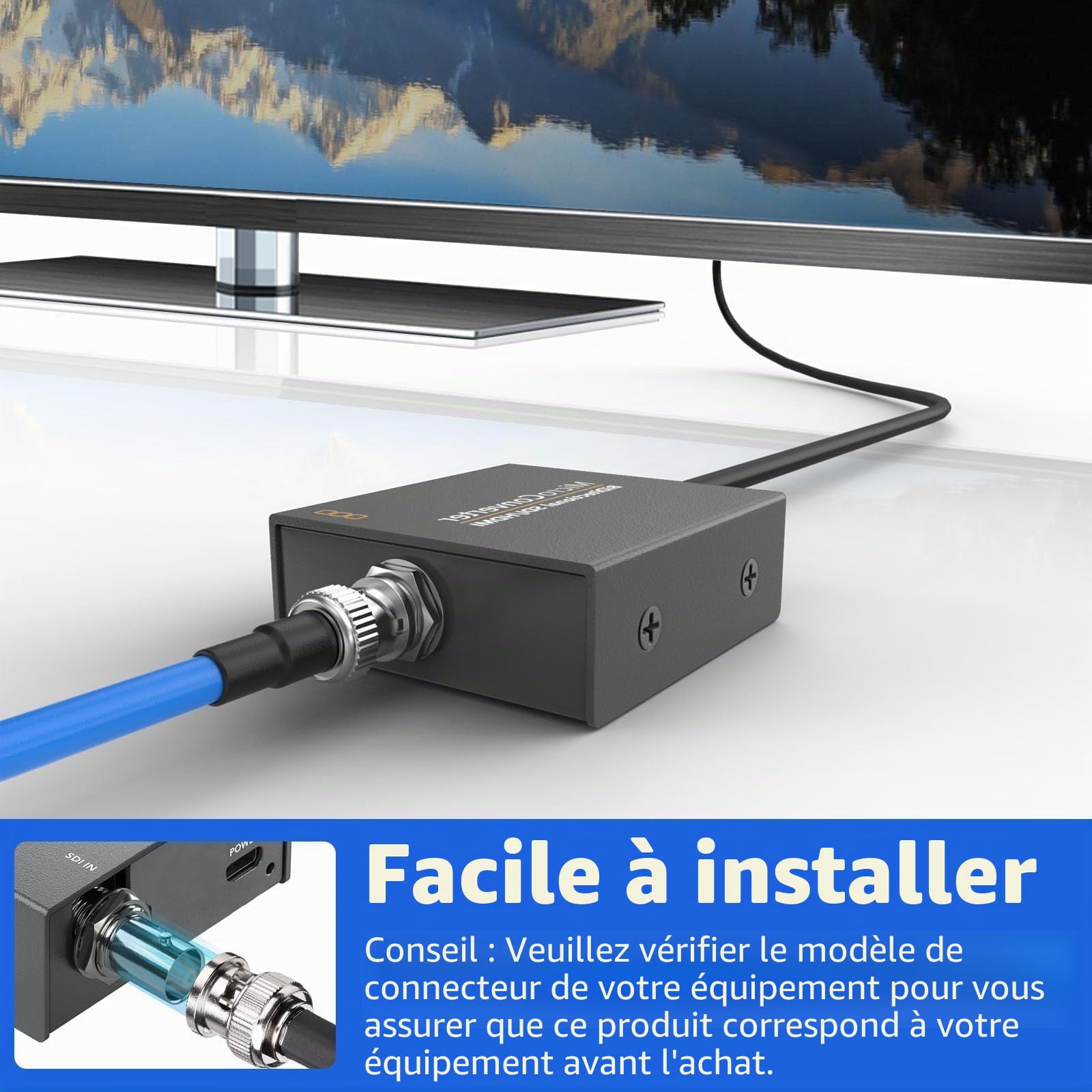 Superbat Câble SDI 10m 3G/6G/12G BNC 75 Ohms Mâle à Mâle RG6
