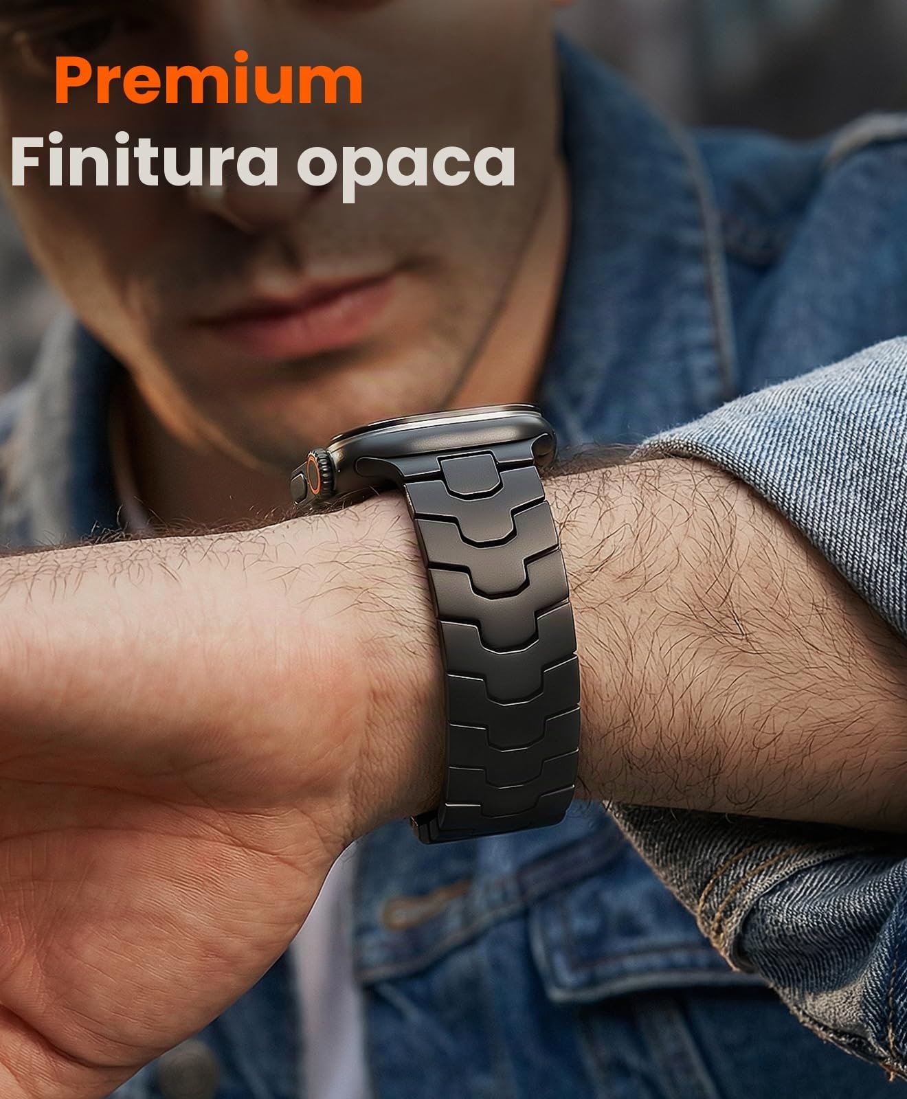 AGIS02 - Cinturino in titanio per Apple Watch Ultra 3/2/1 da 49 mm e serie 11/10 da 46 mm, cinturino ultra in titanio grado 5 da uomo con rivestimento DLC, cinturino in metallo per iWatch