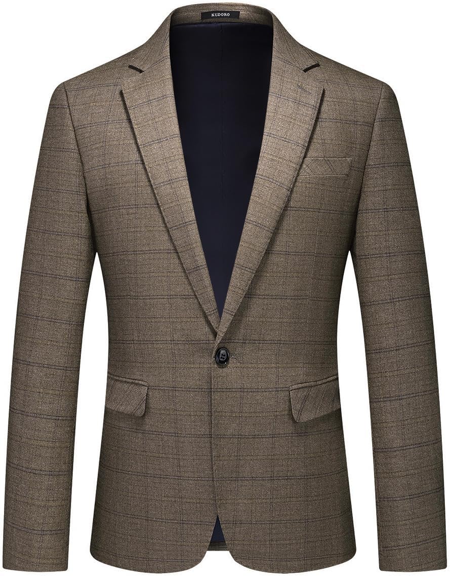 Mens 3 Piece Fits Slim Match Tweed Swimsuit Plaid Slim Match Fits for Males One Button Swimsuit Tuxedo Set