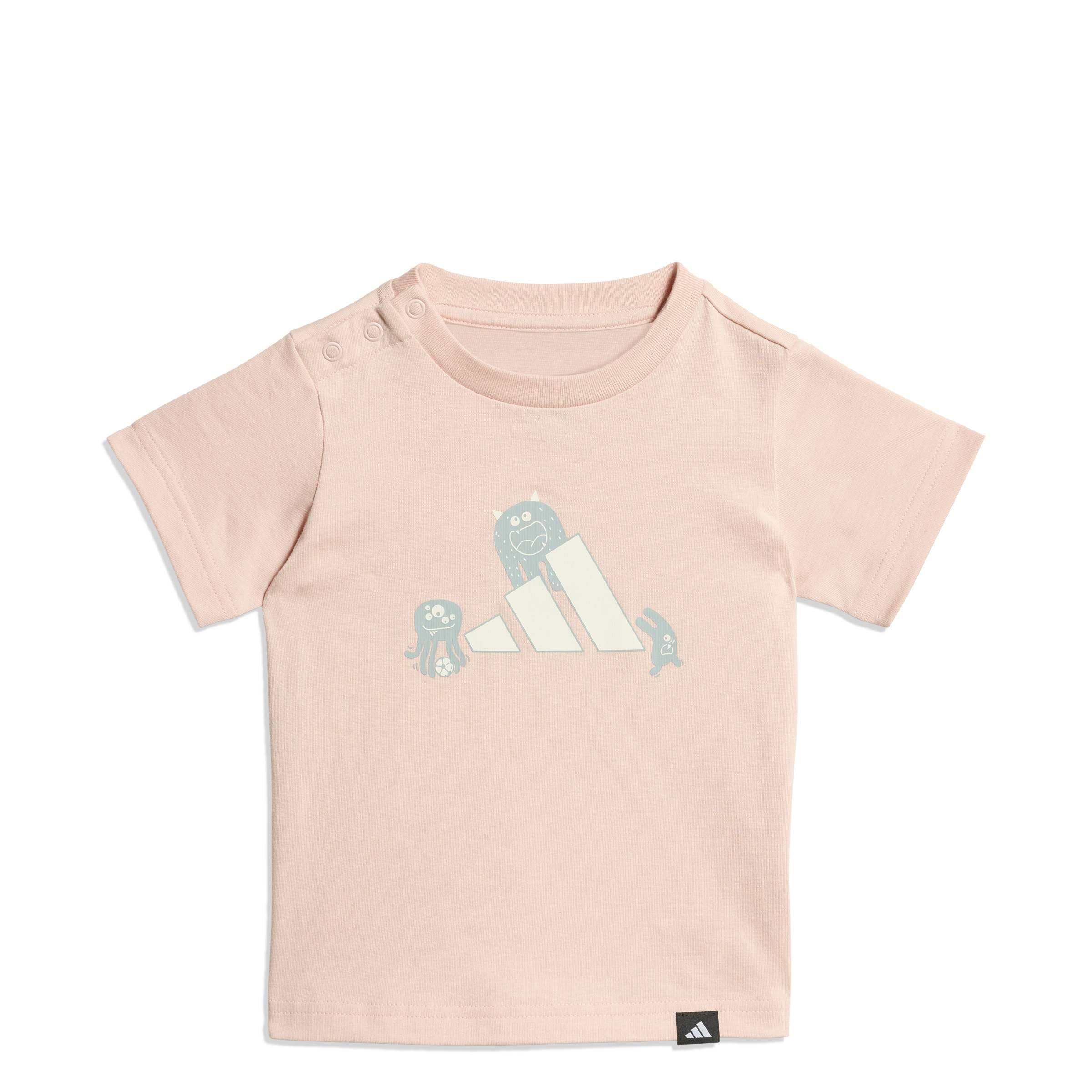 adidas Unisex Baby Infant TIRO_NSTER Graphic T-Shirt, Blush Pink, 9-12 Months