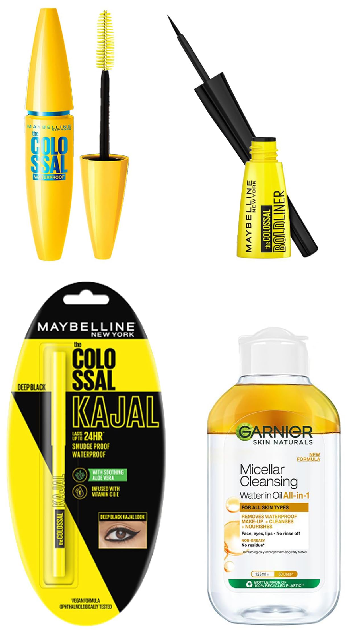 Garnier Maybelline Kajal + Liner + Mascara + Micellar Kit, 1 Count-picture-33