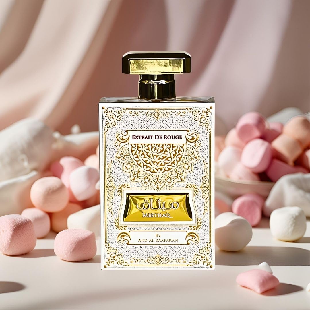 Ard al Zaafaran Pink Blush, Meethaq Rouge & Manaal Eau de Parfum Sprays 100ml (3.4 oz) | Marshmallow, Vanilla, Pistachio & Sweet Dessert Scents | Long-Lasting Luxury Perfume Bundle for Women (Bundle)
